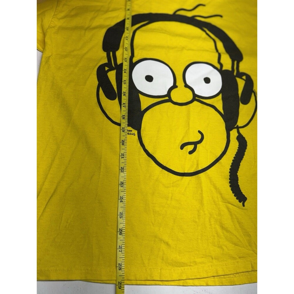 The Simpsons Homer Simpson Headphones Shirt Yellow Size XL Graphic Print - Picture 4 of 5